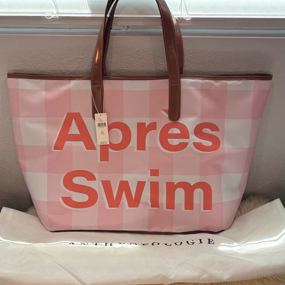 Pink and White Checkered Tote Bag